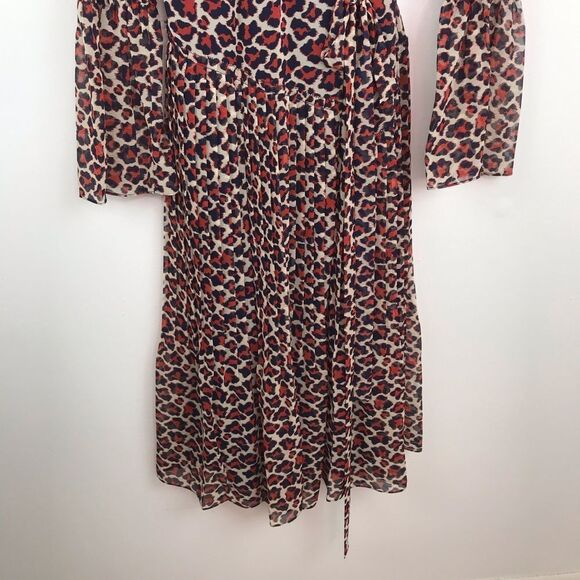 DVF shirred leopard printed midi wrap dress NWT - Picture 7 of 7